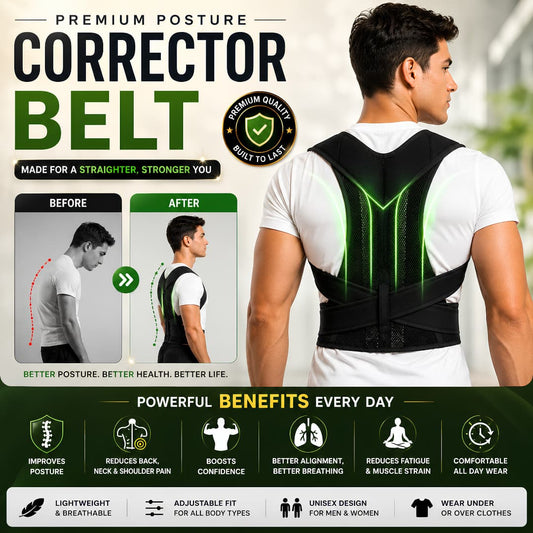 Adjustable Back Support Belt – Posture Correction Brace