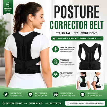 Adjustable Back Support Belt – Posture Correction Brace
