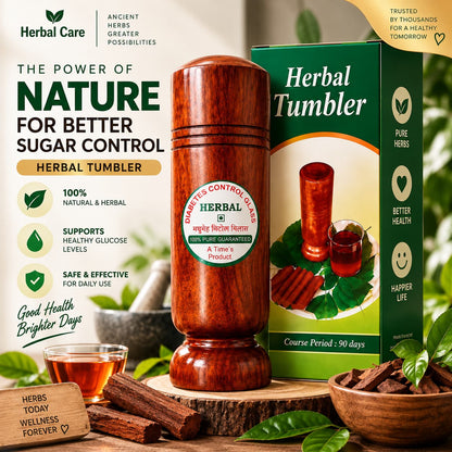 Diabetes Control Herbal Glass - Natural Support for Sugar Patients - Made with Original Wood