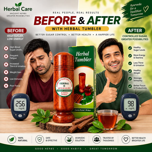 Diabetes Control Herbal Glass - Natural Support for Sugar Patients - Made with Original Wood